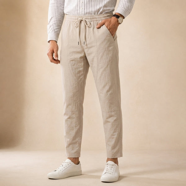 Emerson Cotton-Linen Cropped Pants
