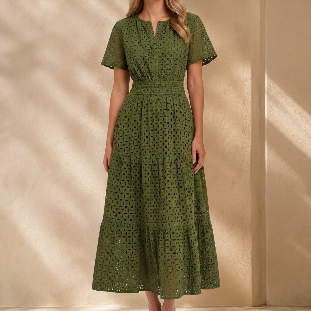 Winona Eyelet Midi Dress