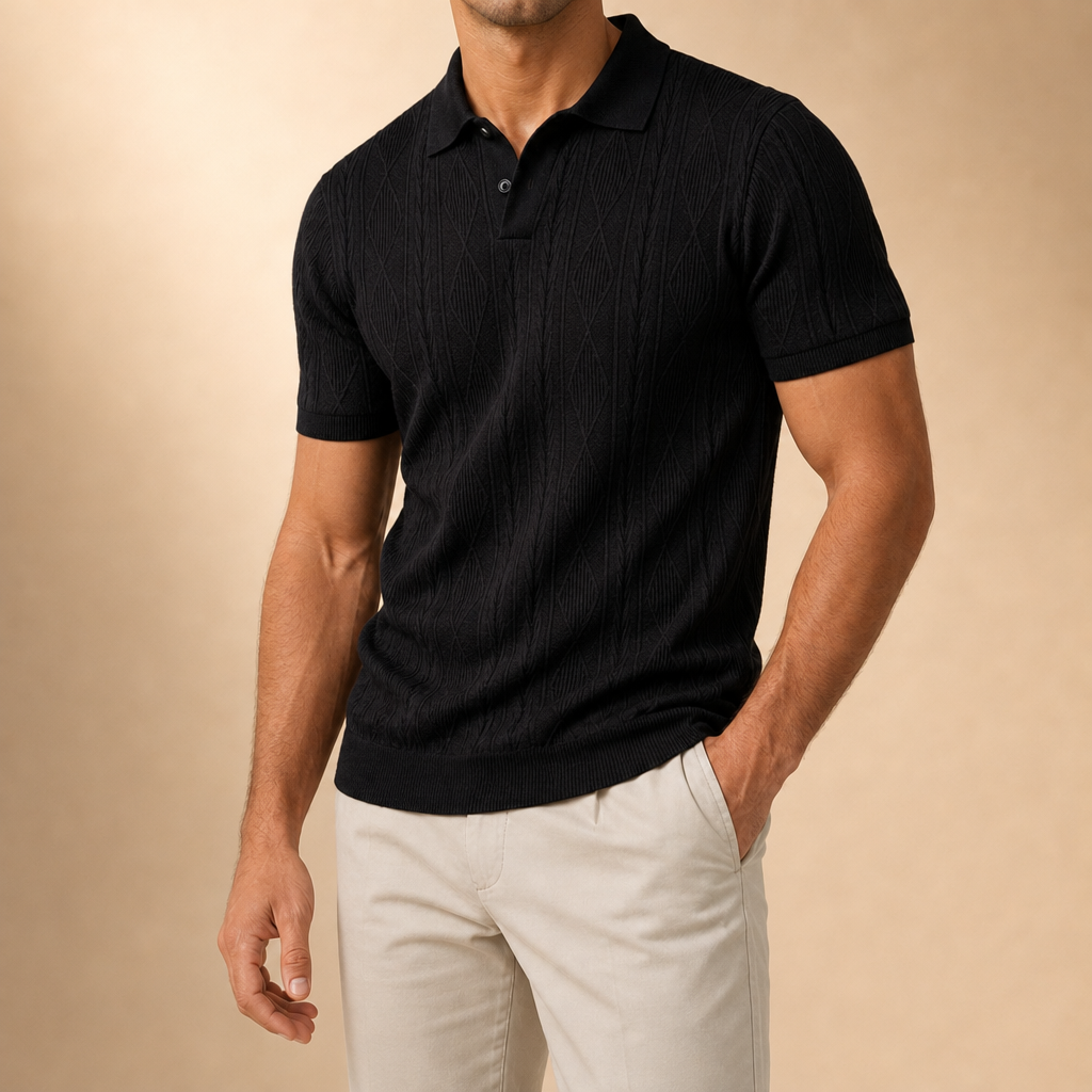 Barrett Textured Knit Polo