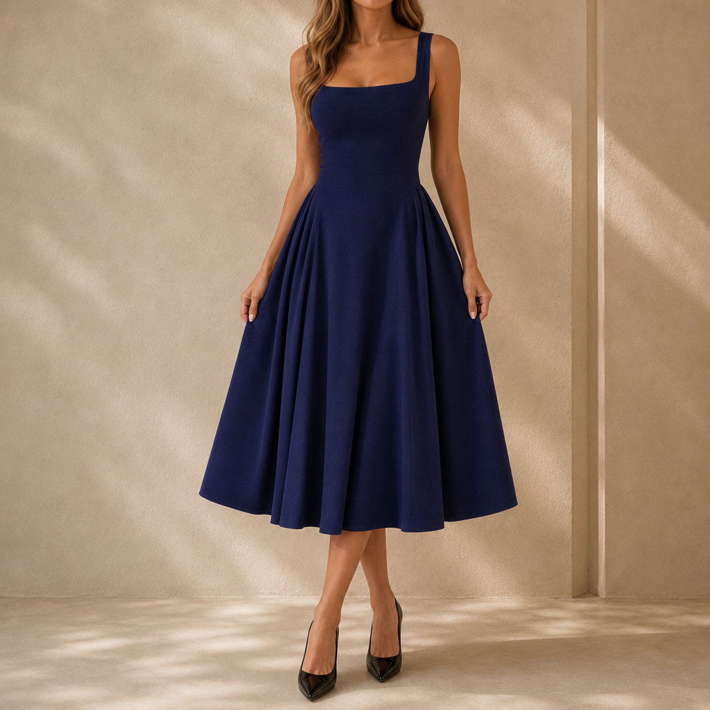 Eliza Square Neck Midi Dress