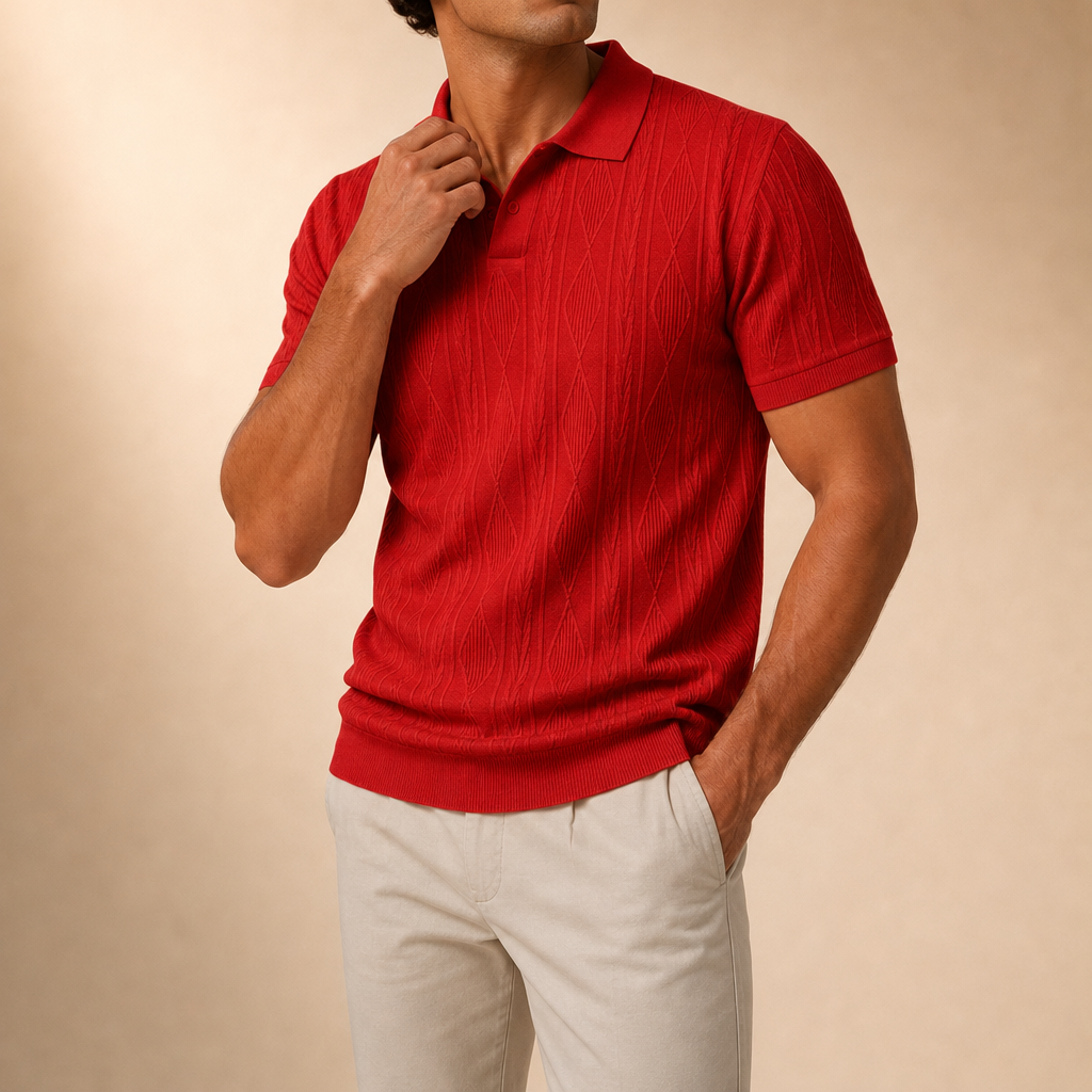 Barrett Textured Knit Polo