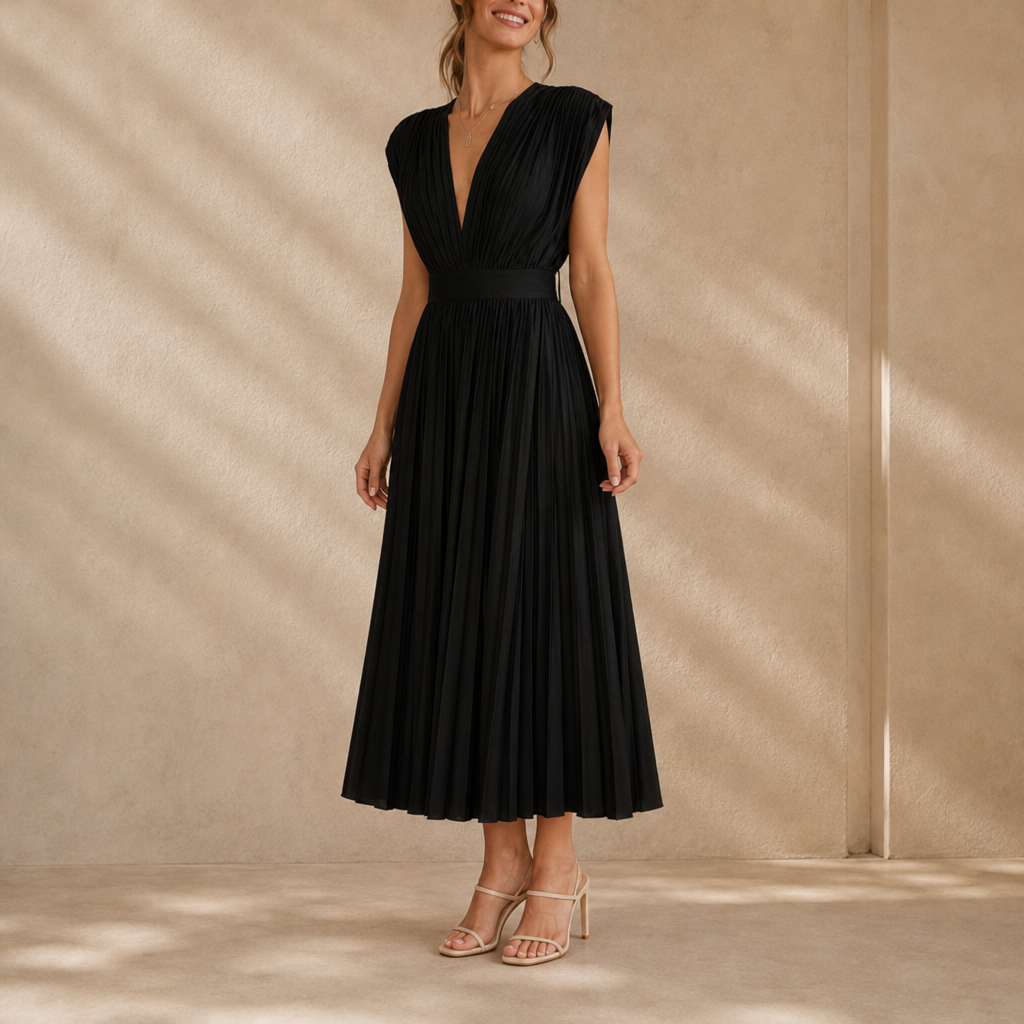 Hattie Pleated Midi Dress