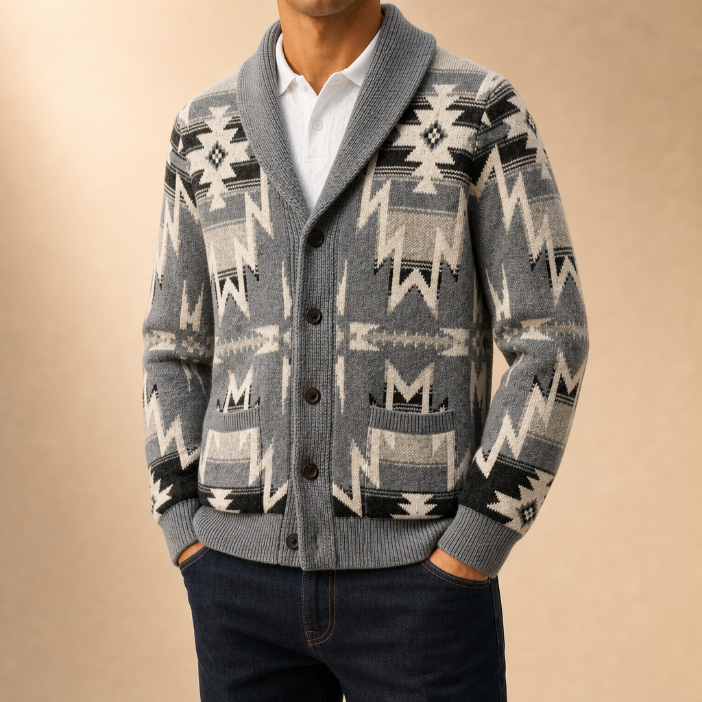 Oakley Patterned Shawl Cardigan