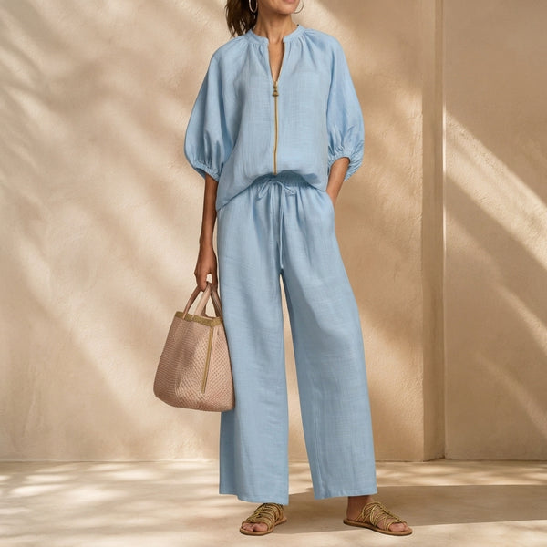 Sophia Blouson Top Wide Leg Set