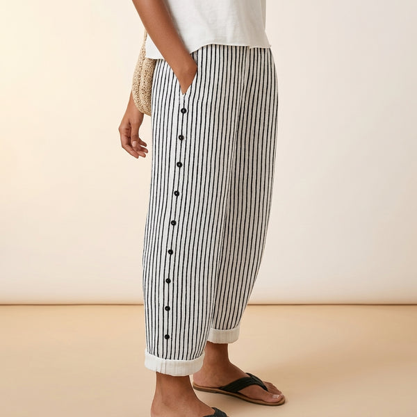 Beatrice Striped Button Pants