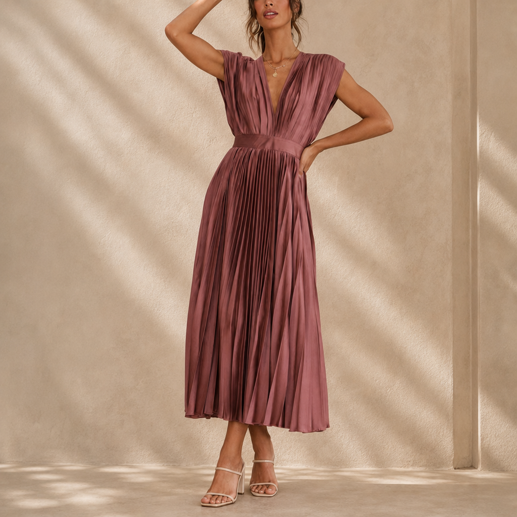 Hattie Pleated Midi Dress