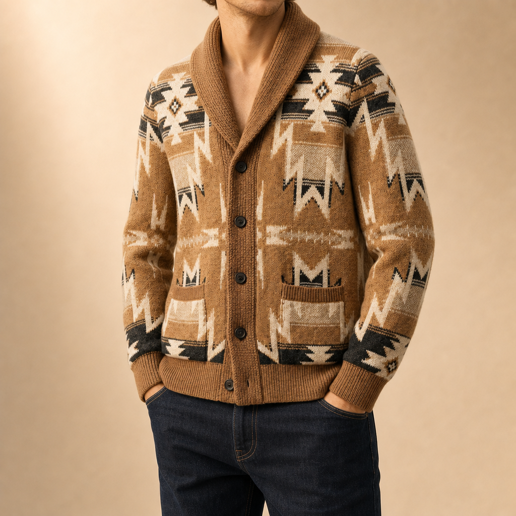 Oakley Patterned Shawl Cardigan