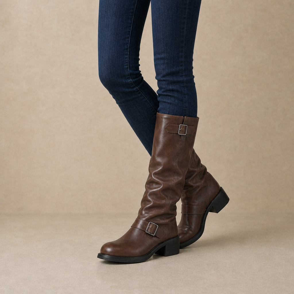 Jolene Buckle Knee-High Boots