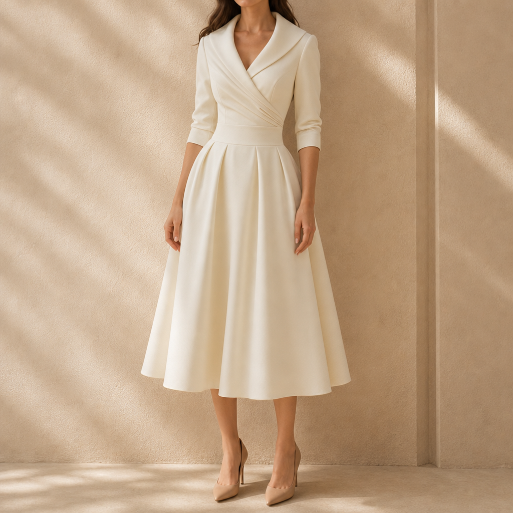 Emmeline Pleated Midi Dress