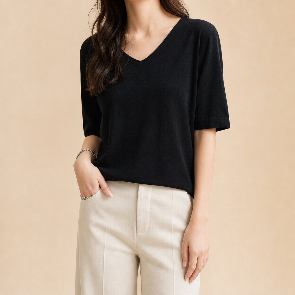 Hattie Merino V-Neck Tee