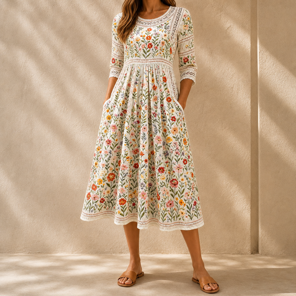 Nellie Crochet Midi Dress