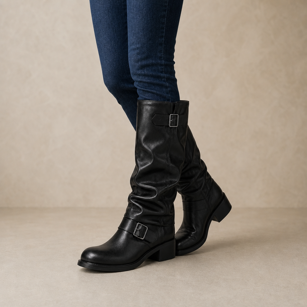 Jolene Buckle Knee-High Boots