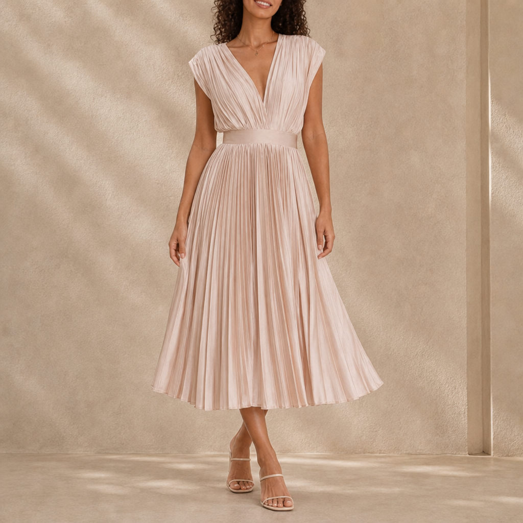 Hattie Pleated Midi Dress
