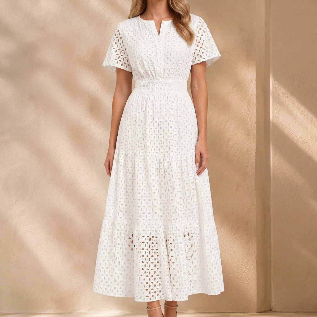 Winona Eyelet Midi Dress