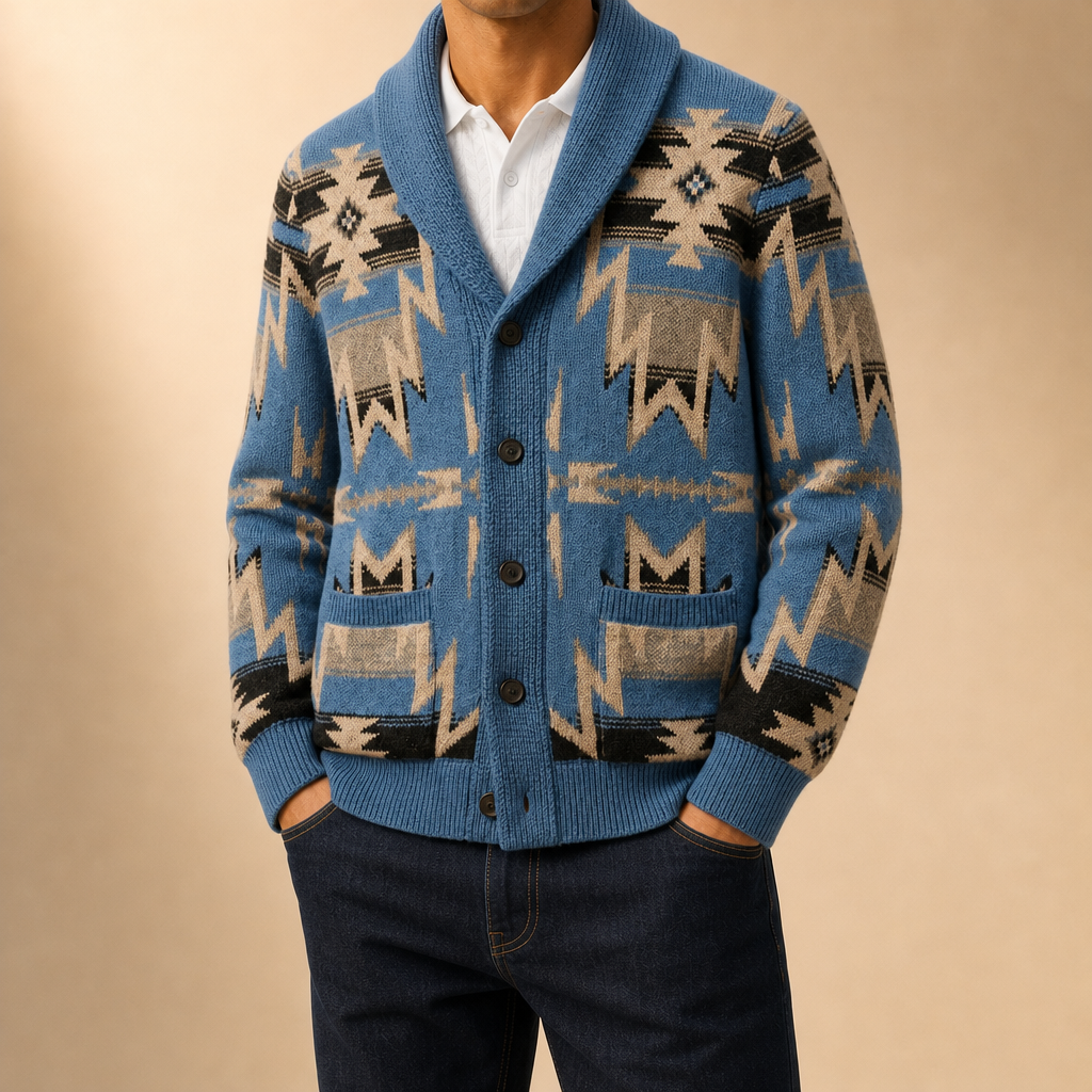 Oakley Patterned Shawl Cardigan