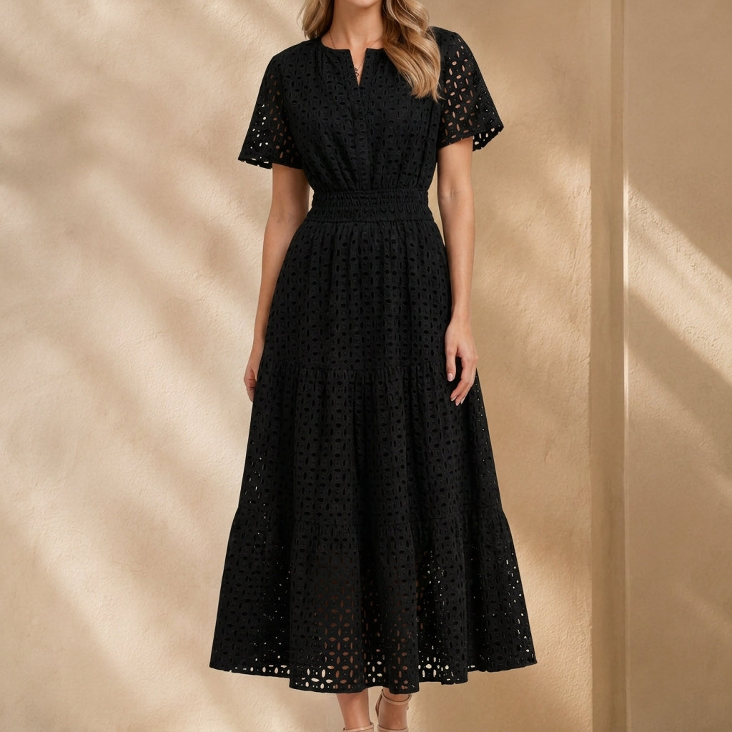 Winona Eyelet Midi Dress