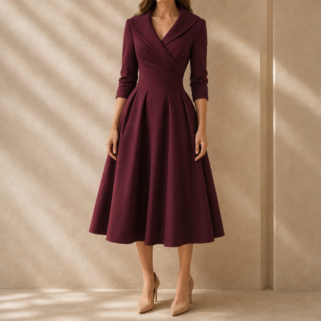 Emmeline Pleated Midi Dress