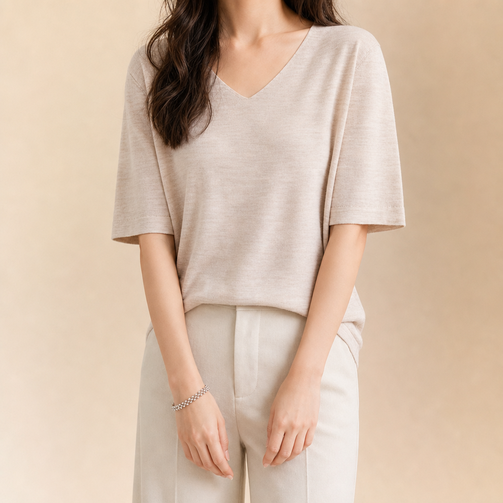 Hattie Merino V-Neck Tee