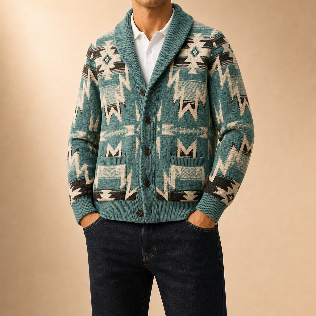 Oakley Patterned Shawl Cardigan