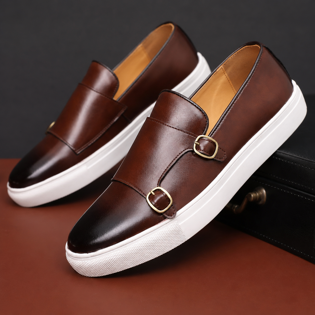 Cash Double Buckle Slip-On Shoes
