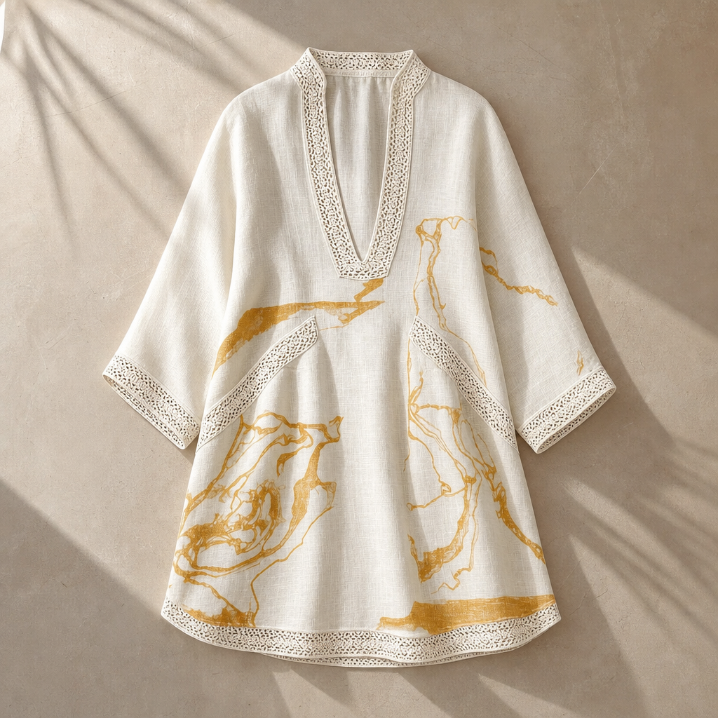 Sylvie Printed V-Neck Mini Dress