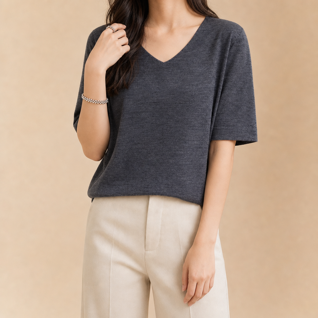 Hattie Merino V-Neck Tee