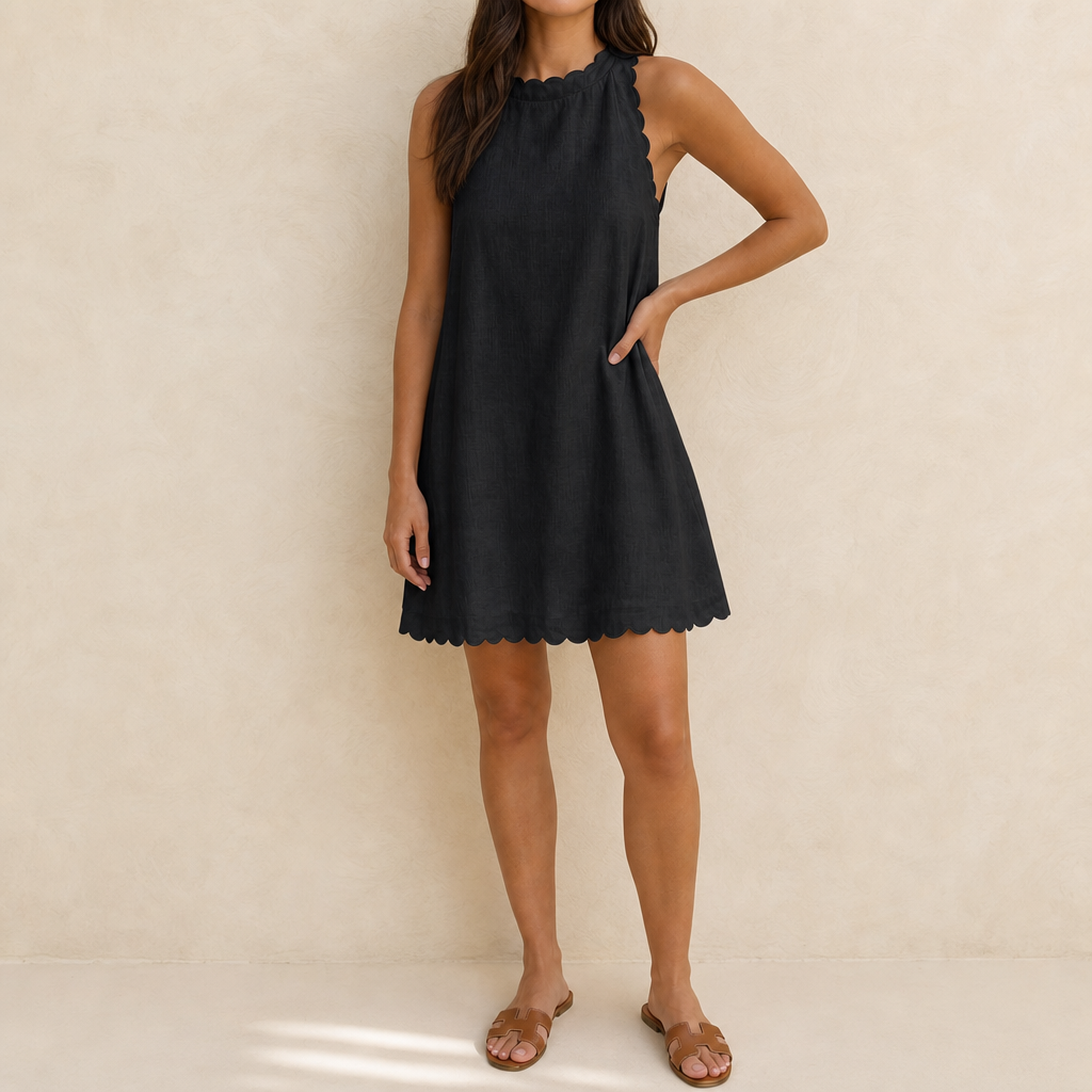 Josie Scalloped Mini Dress