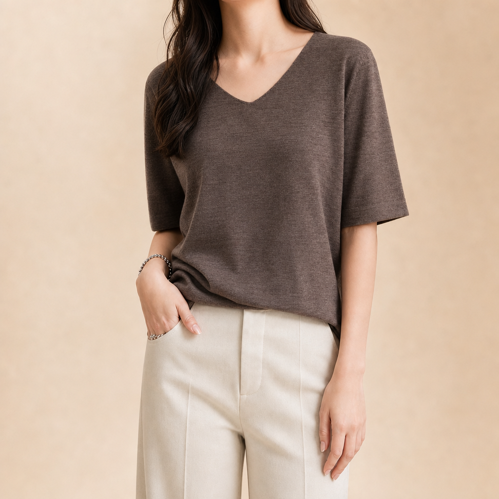 Hattie Merino V-Neck Tee