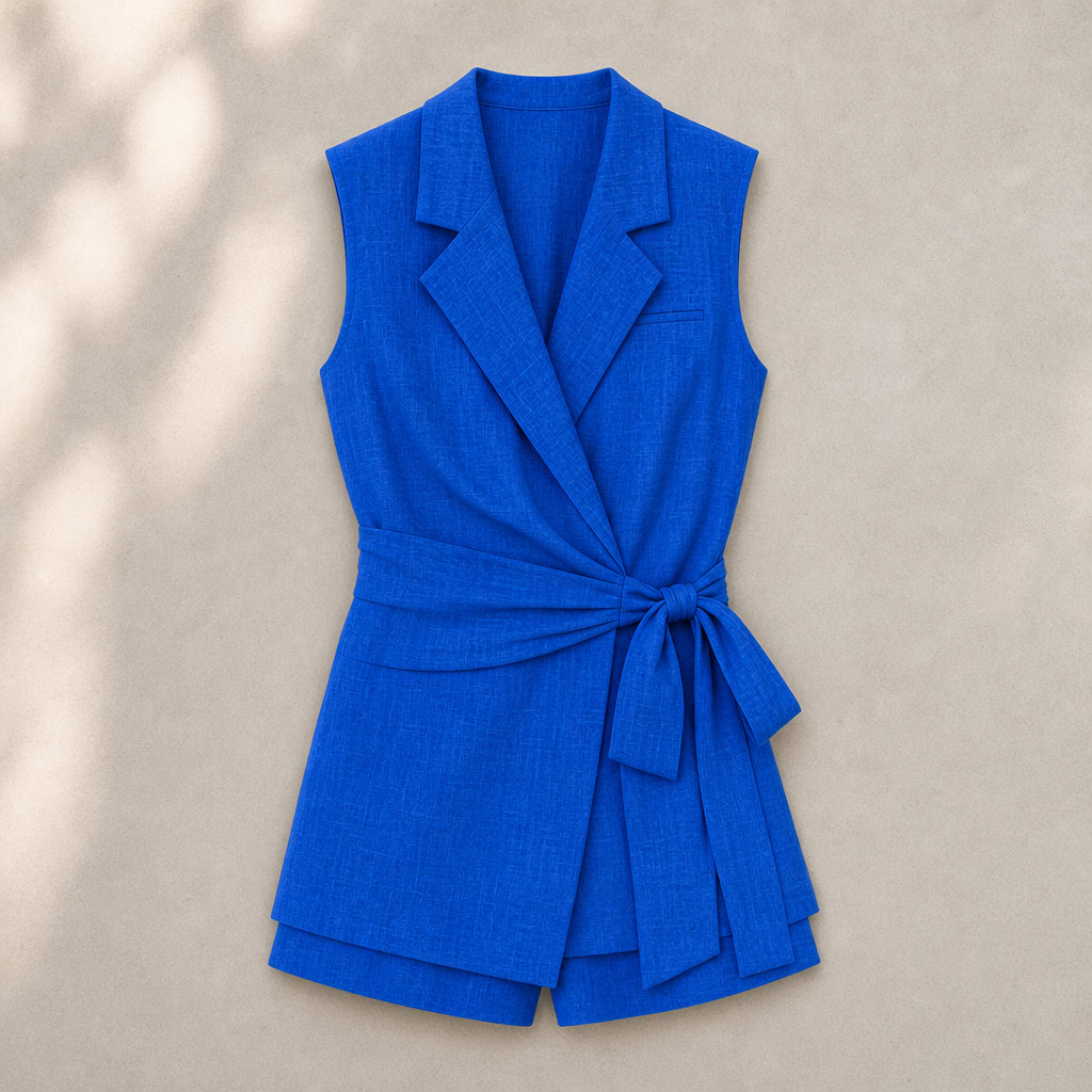 Susannah Linen Wrap Shorts Set